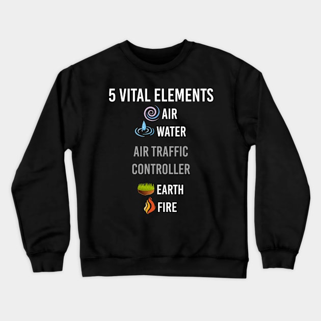 5 Elements Air Traffic Controller Crewneck Sweatshirt by blakelan128